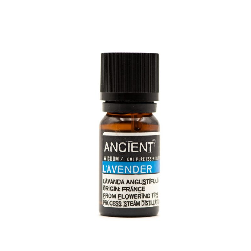 Botella de 10ml de Aceite Esencial de Lavanda puro marca Ancient Wisdom origen Francia