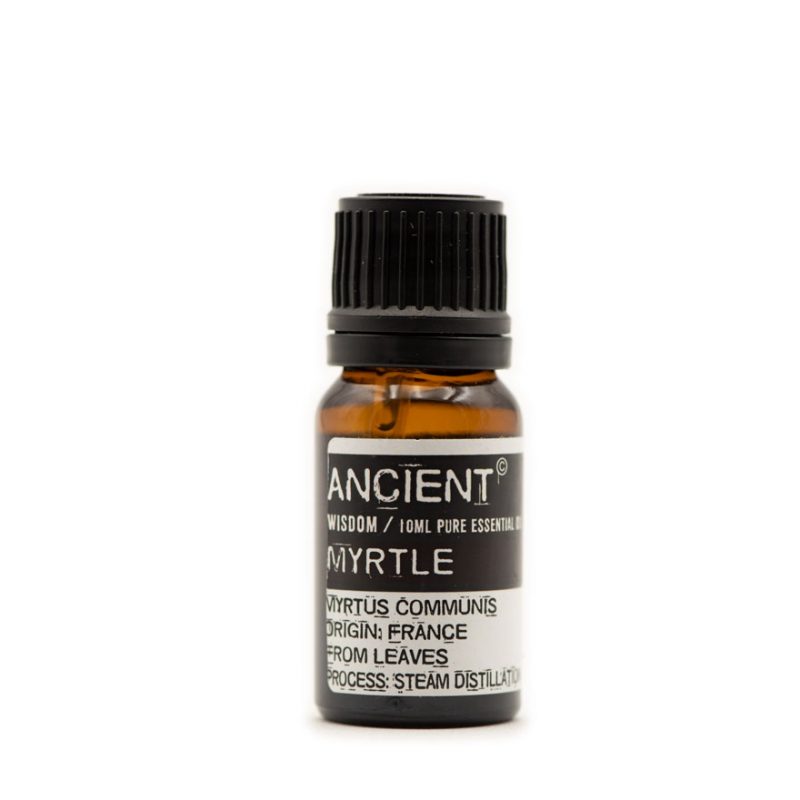 Botella de 10ml de Aceite Esencial de Mirto (Myrtle) puro marca Ancient Wisdom origen Francia