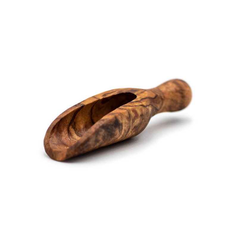 Cuchara chica de madera de olivo para especias.