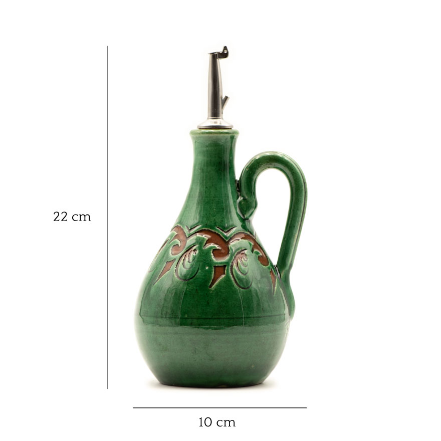 Dimensiones de aceitera cerámica artesanal