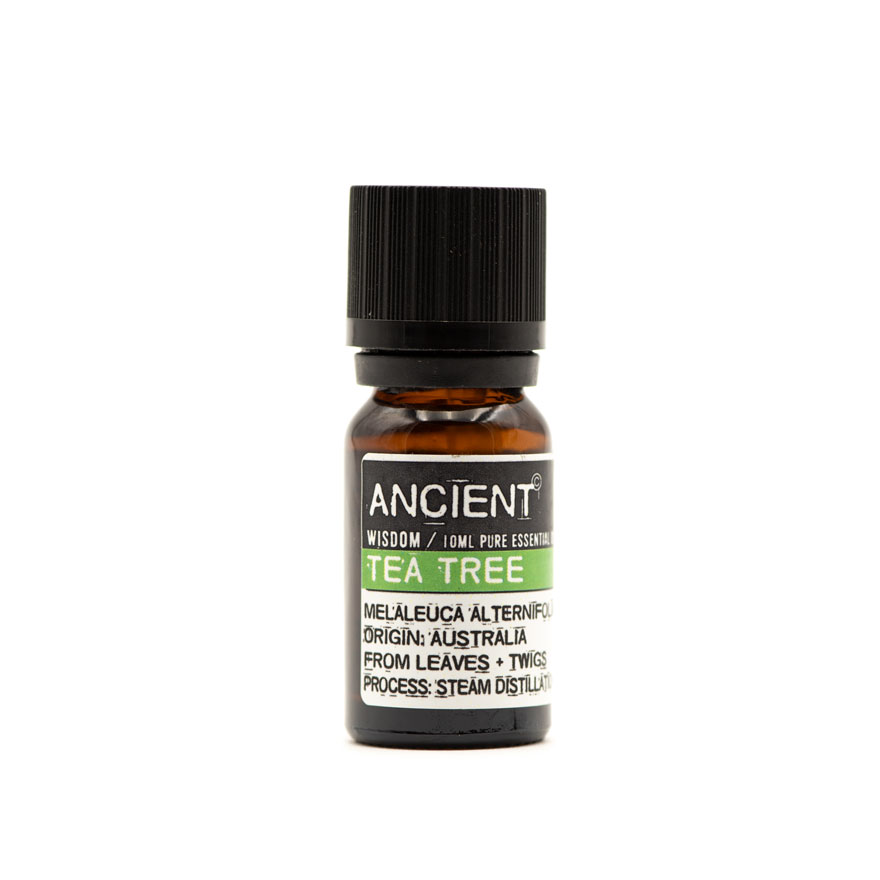 Botella de vidrio ámbar de 10ml de Aceite Esencial de Árbol de Té puro marca Ancient Wisdom